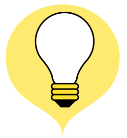 Icono globo amarillo con una bombilla
