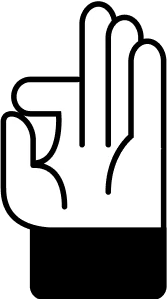 Ilustración de una mano haciendo el gesto de OK